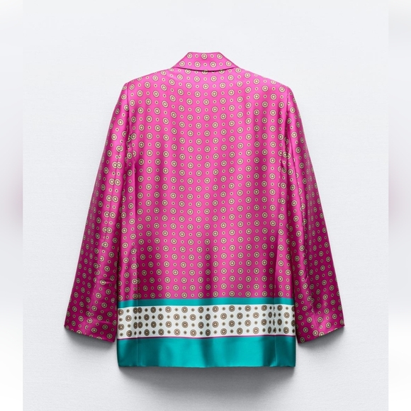 BNWT! Zara Printed satin blazer - Picture 3 of 7